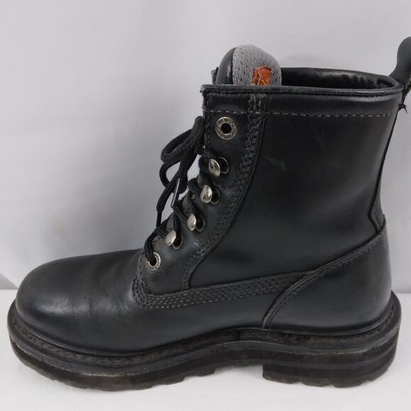 HARLEY-DAVIDSON Lace Up Chukka Boots Black Metal Emblem Grunge Rock Women's 7.5 - Picture 11 of 16